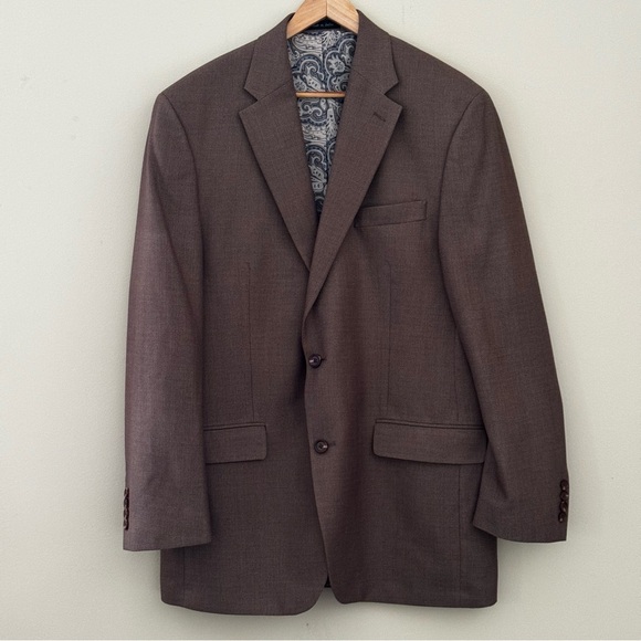 Lauren Ralph Lauren Men’s Tan Paisley Lining Suit Blazer Size 42L - Picture 1 of 6